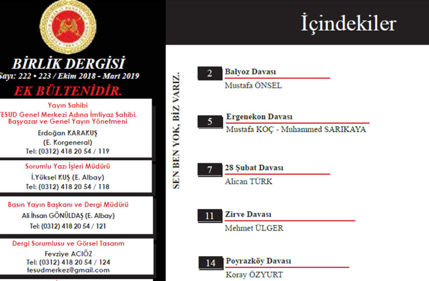 Birlik Dergisi – Kumpas Davalarının Özeti